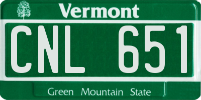 VT license plate CNL651