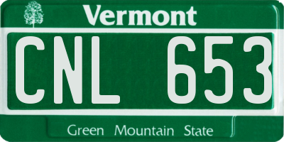 VT license plate CNL653