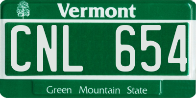 VT license plate CNL654