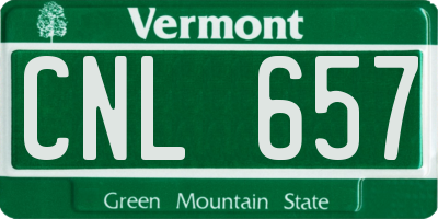 VT license plate CNL657