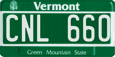 VT license plate CNL660