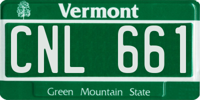 VT license plate CNL661