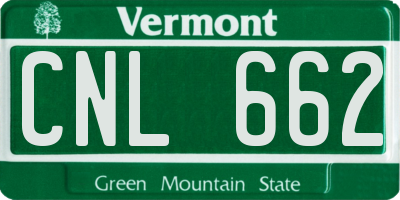 VT license plate CNL662