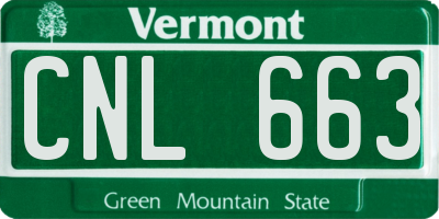VT license plate CNL663
