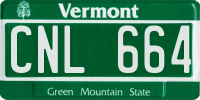 VT license plate CNL664