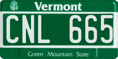 VT license plate CNL665