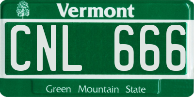 VT license plate CNL666