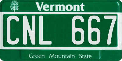 VT license plate CNL667