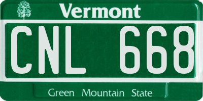 VT license plate CNL668