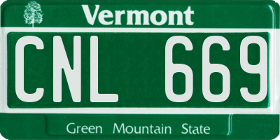 VT license plate CNL669