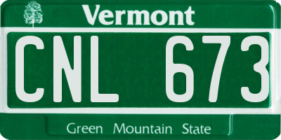 VT license plate CNL673