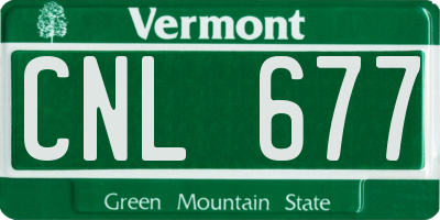 VT license plate CNL677