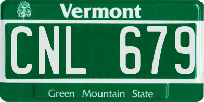 VT license plate CNL679