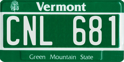 VT license plate CNL681