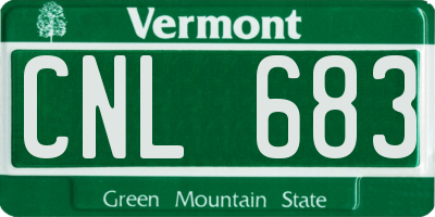 VT license plate CNL683