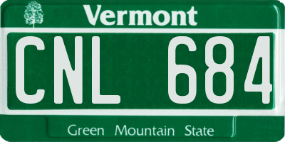 VT license plate CNL684