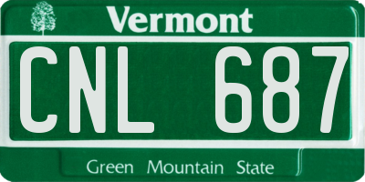 VT license plate CNL687