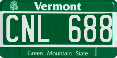 VT license plate CNL688