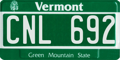 VT license plate CNL692
