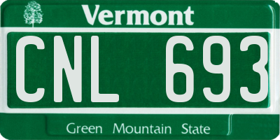 VT license plate CNL693