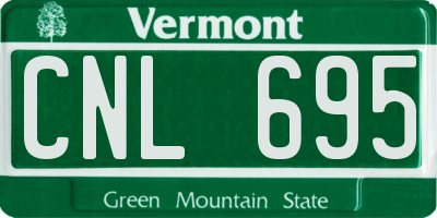 VT license plate CNL695