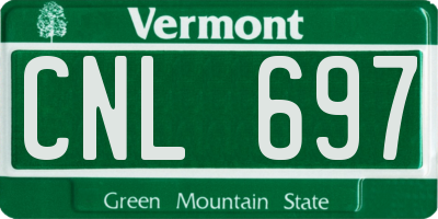 VT license plate CNL697