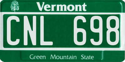 VT license plate CNL698