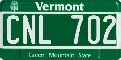 VT license plate CNL702