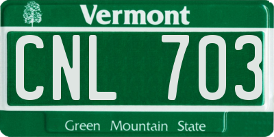 VT license plate CNL703