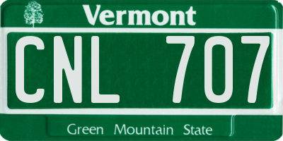 VT license plate CNL707