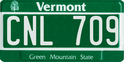 VT license plate CNL709