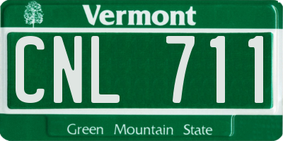 VT license plate CNL711