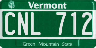 VT license plate CNL712