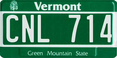 VT license plate CNL714