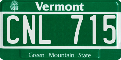 VT license plate CNL715