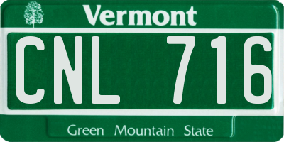 VT license plate CNL716