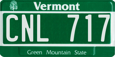 VT license plate CNL717