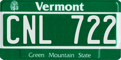 VT license plate CNL722