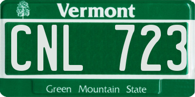 VT license plate CNL723