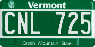 VT license plate CNL725