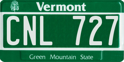 VT license plate CNL727