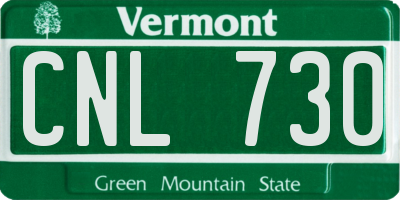 VT license plate CNL730