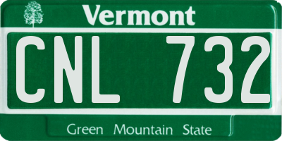 VT license plate CNL732