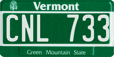 VT license plate CNL733