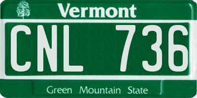 VT license plate CNL736