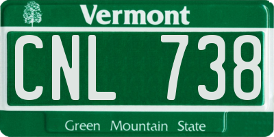 VT license plate CNL738