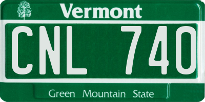VT license plate CNL740