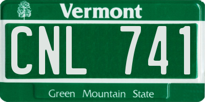 VT license plate CNL741