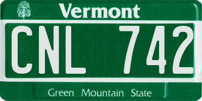 VT license plate CNL742