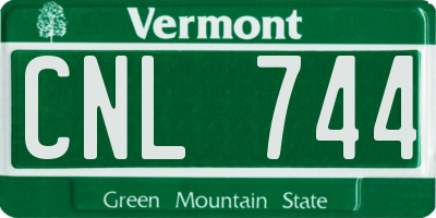 VT license plate CNL744
